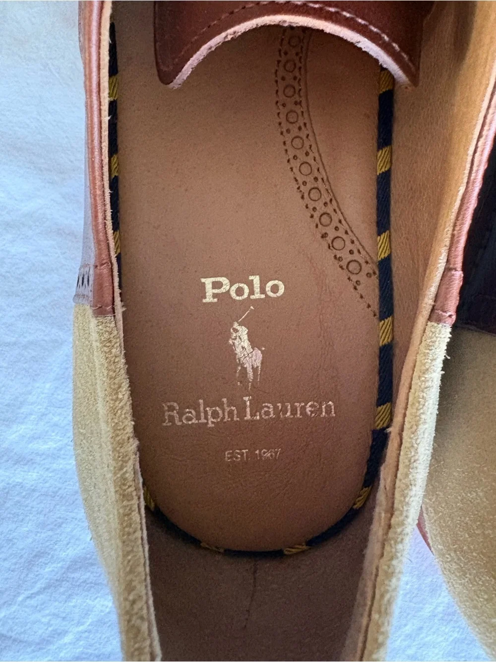 Polo Ralph Lauren Rhett Suede Leather Saddle Shoes Men's Size 10